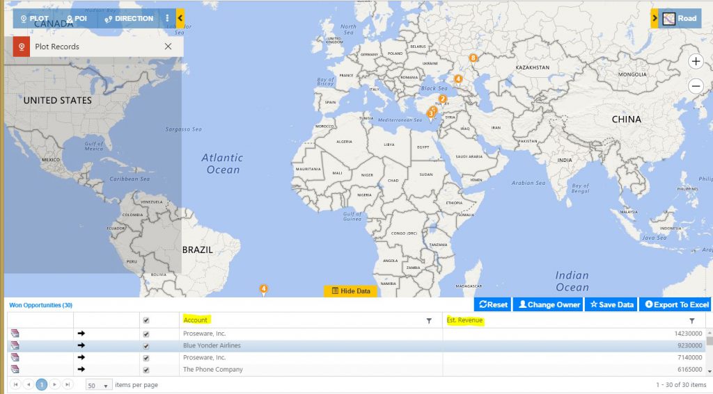 Maps Dynamics CRM