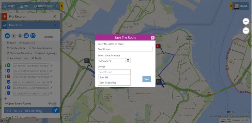 Route optimization Dynamics CRM