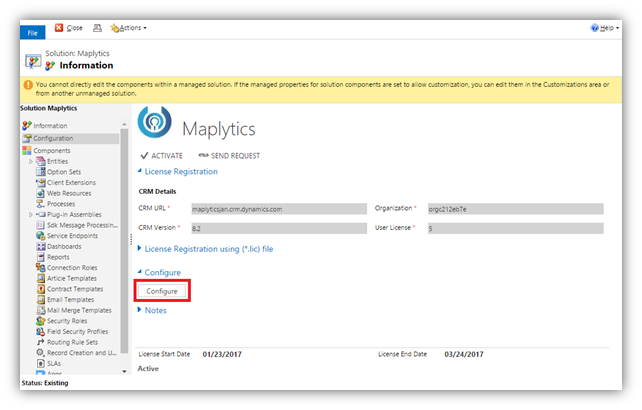 Map MS Dynamics CRM