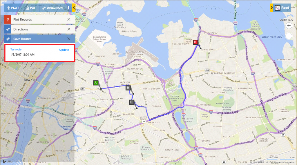 update the existing route 5