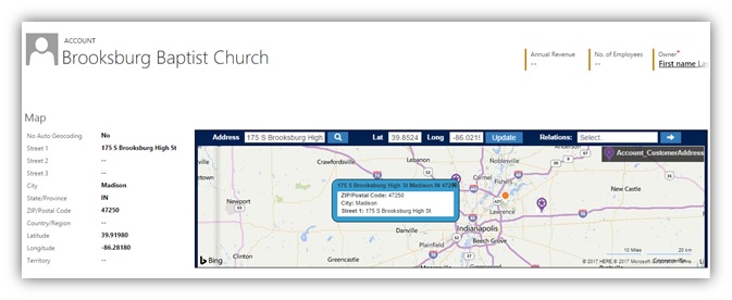 Analyze One-to-Many Relationships of Entity Record on Maps within Dynamics CRM