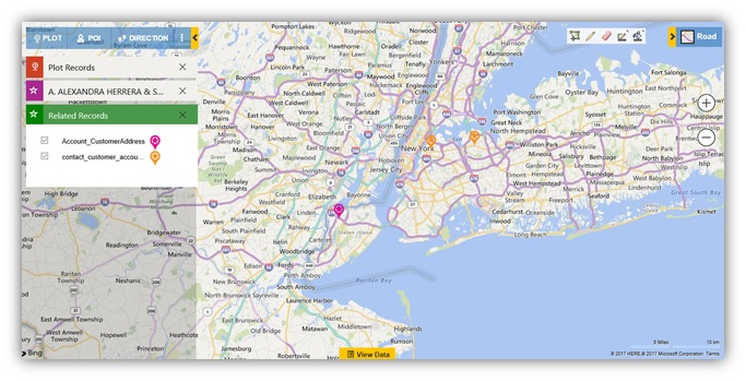 Plot Dynamics CRM Data on Map