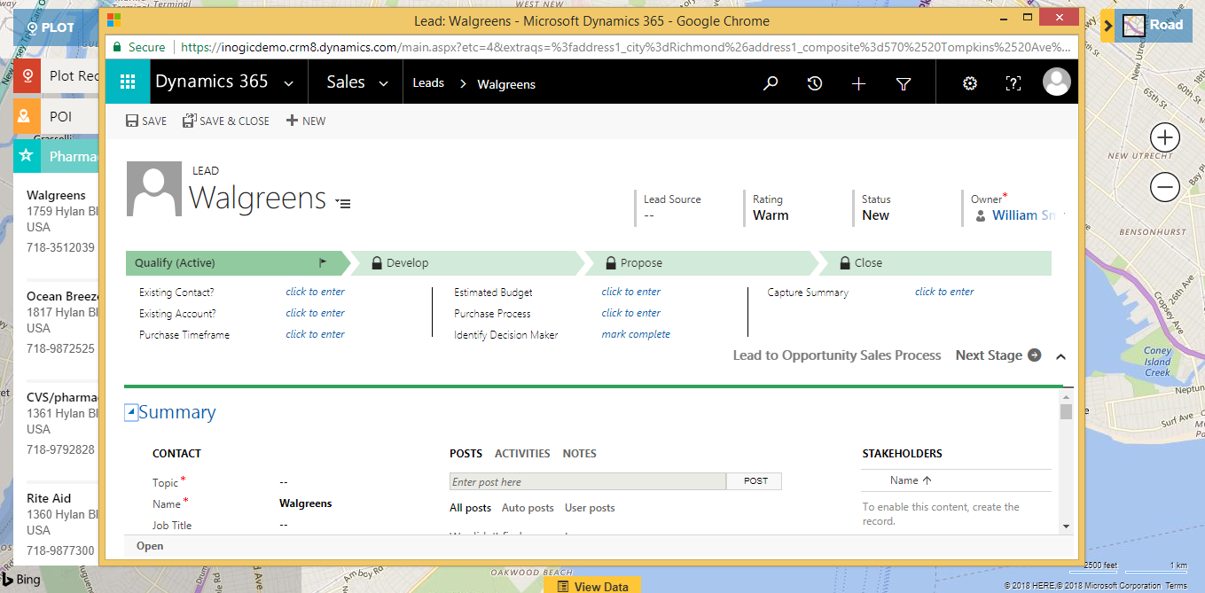 Maps Dynamics CRM