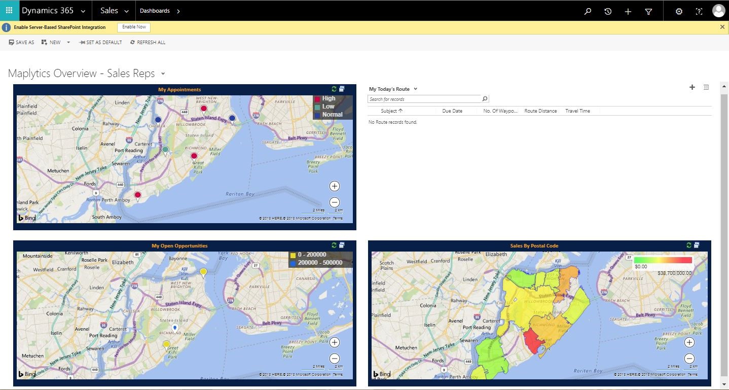 Sales Representative dashboard