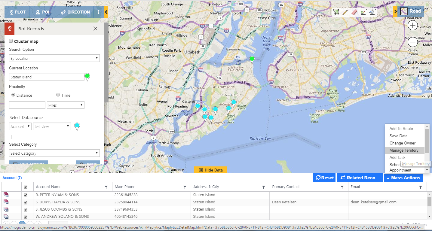 Dynamics CRM Sales Territory