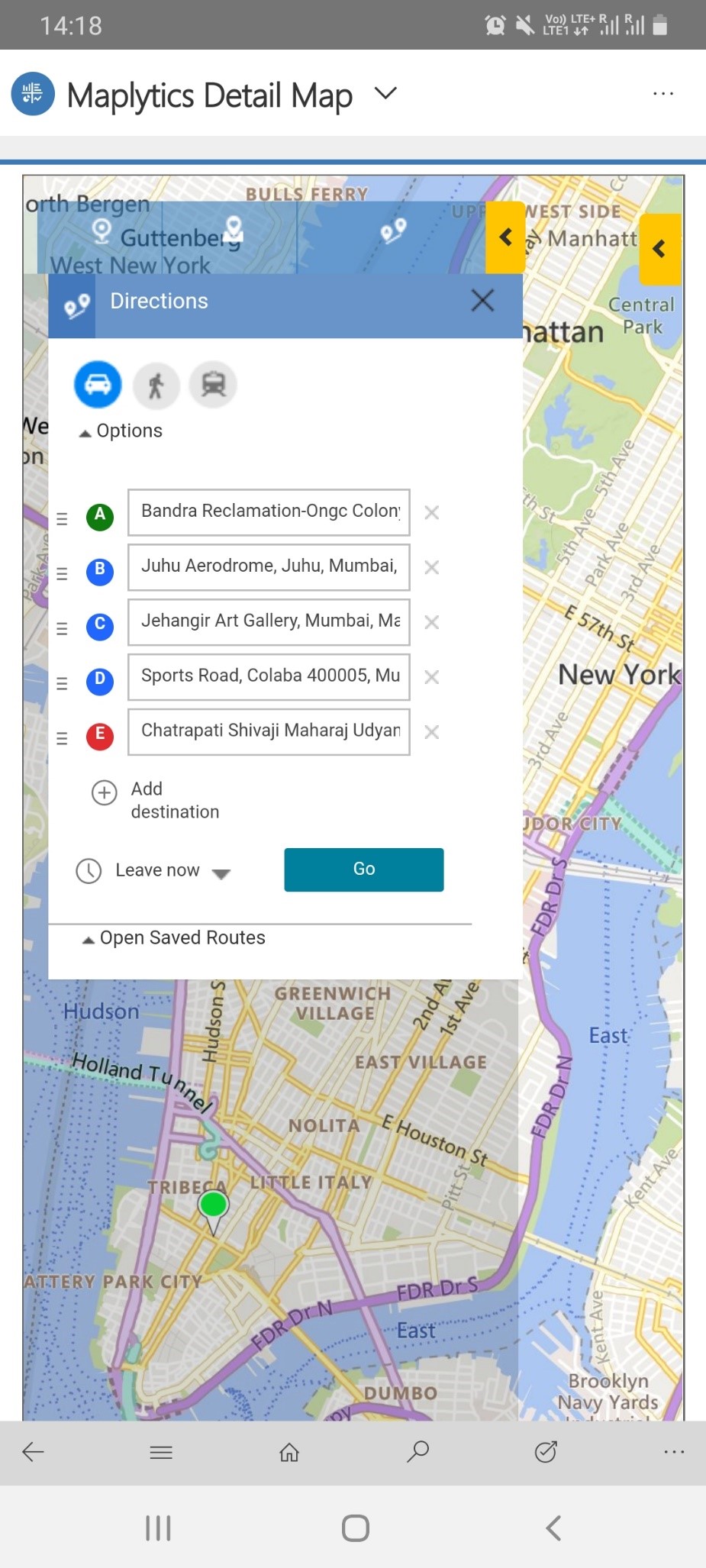 Waze app within Dynamics 365 CRM