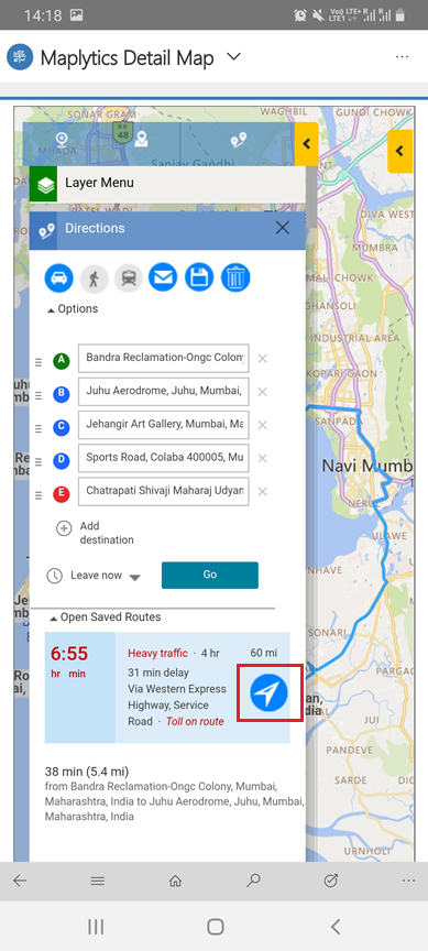 Waze app within Dynamics 365 CRM