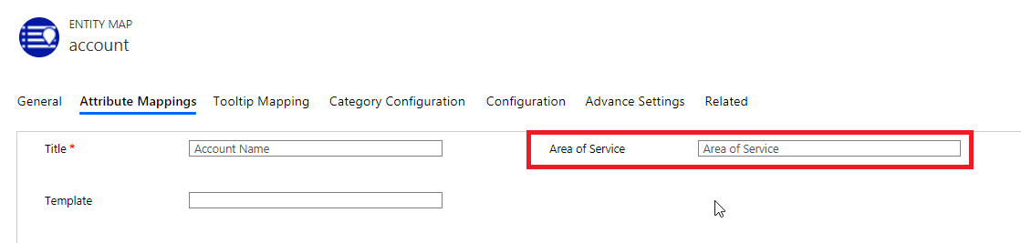 Area of Service feature