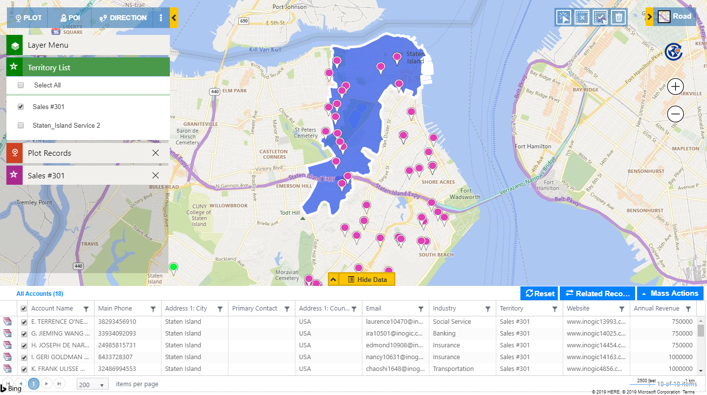 Map for quick visualization of your Dynamics 365 CRM data