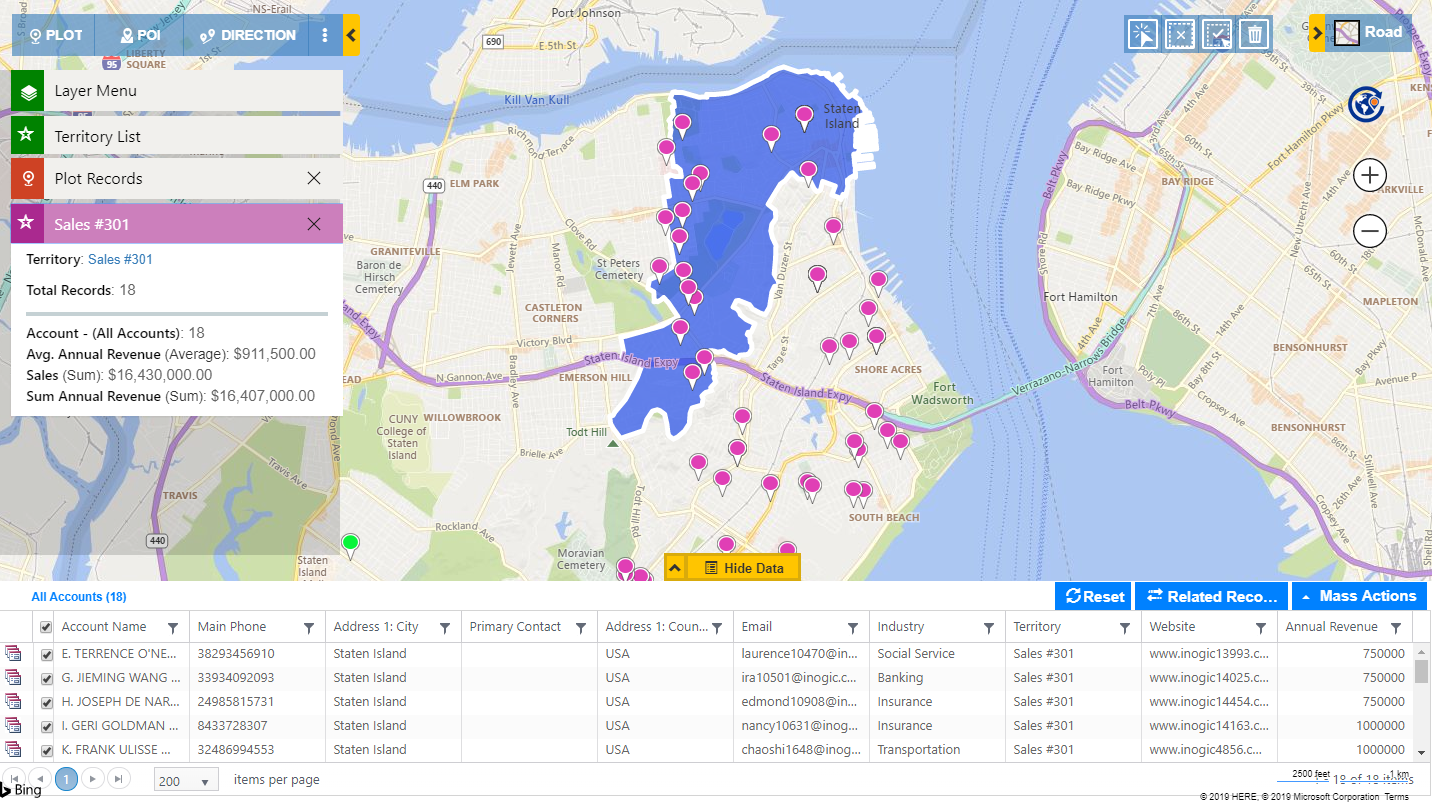 Map for quick visualization of your Dynamics 365 CRM data