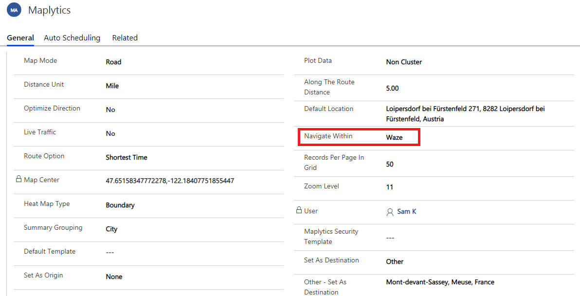 Map Dynamics 365