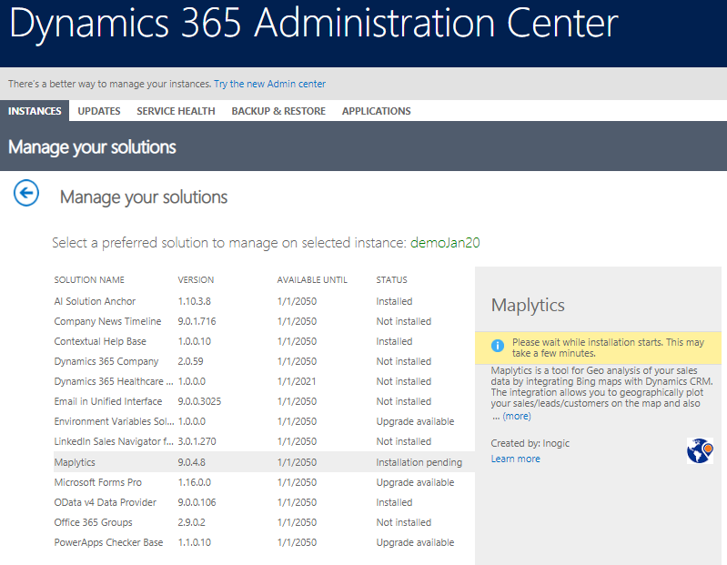 Maplytics from AppSource