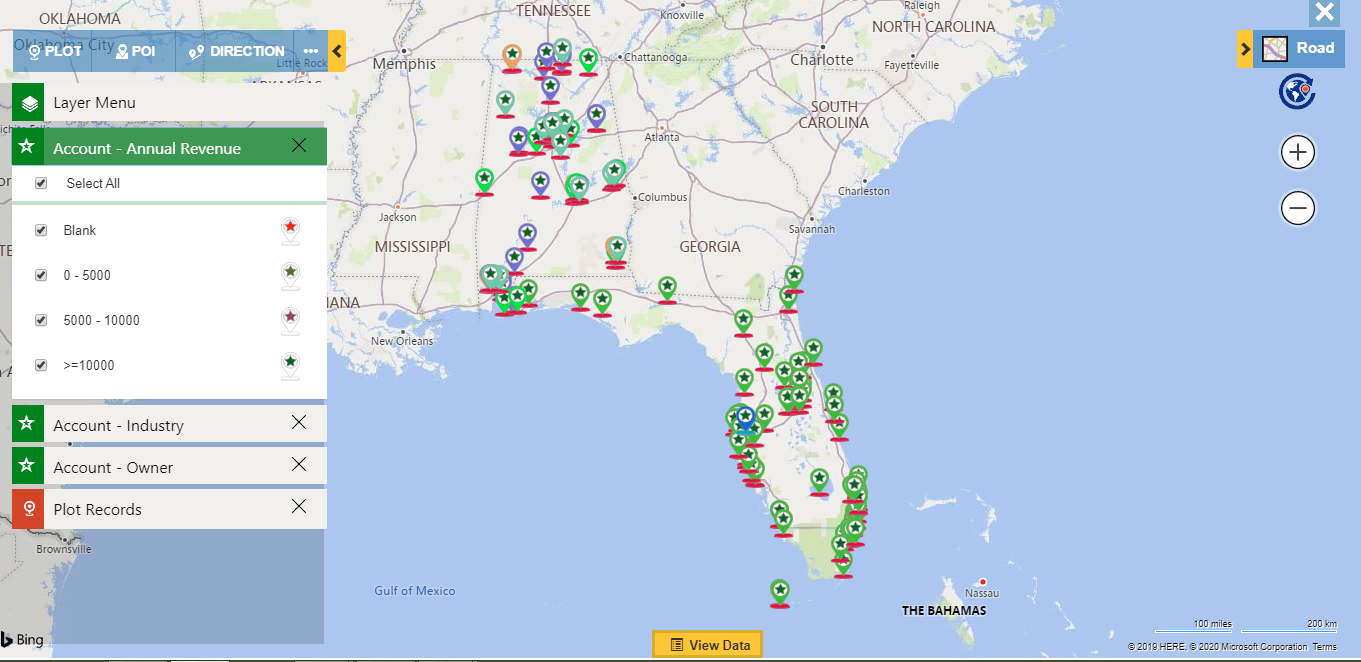 Analyze complex Dynamics 365 CRM data easily by plotting multiple categories on map