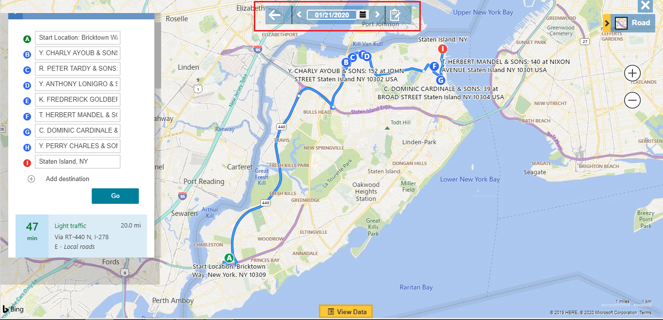 Quickly adjust to change in schedule with flexible routing on map in Dynamics 365 CRM