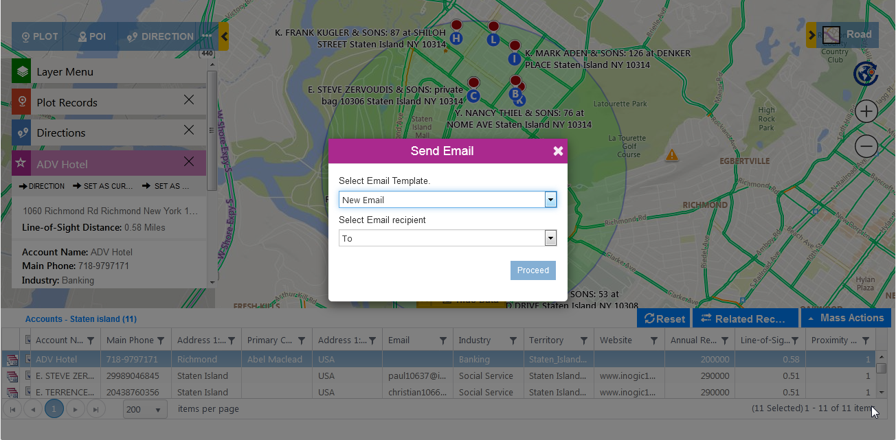 Maplytics Mass Actions feature within your Dynamics 365 CRM