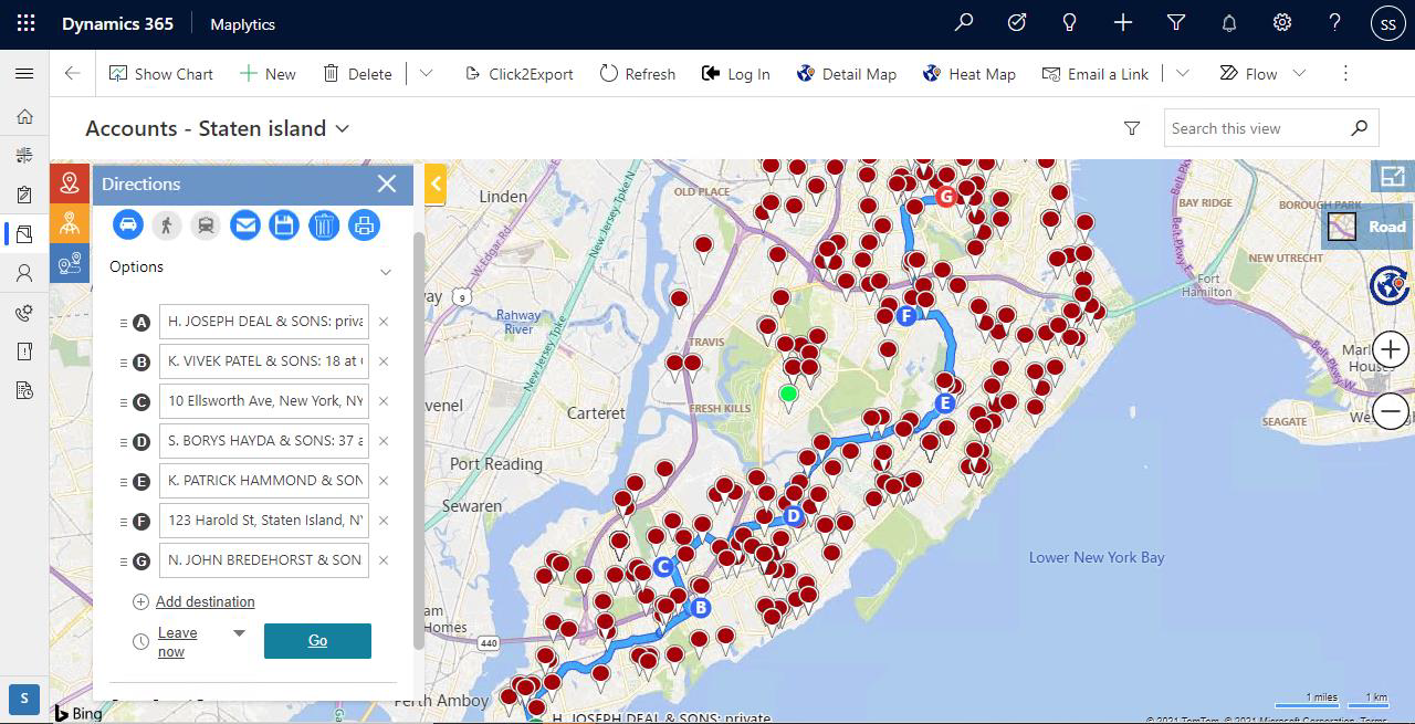 Route Optimization within Maplytics