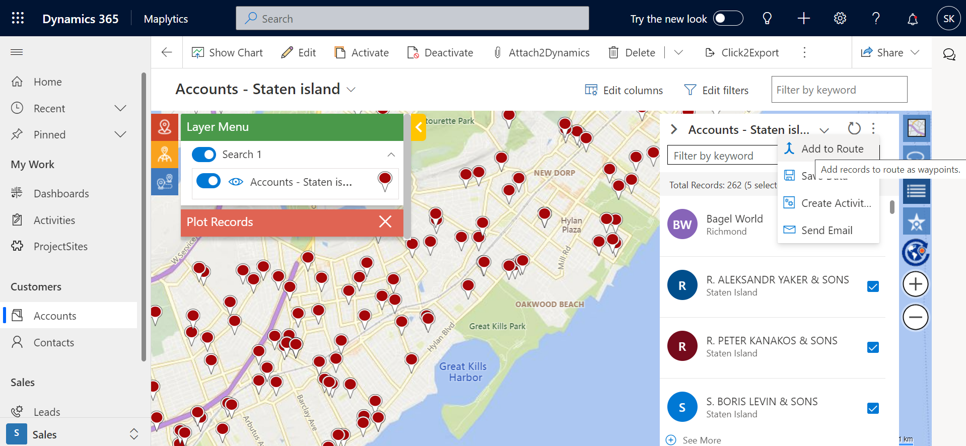 Travel Smart with Smart Routes planned within Microsoft Dynamics 365