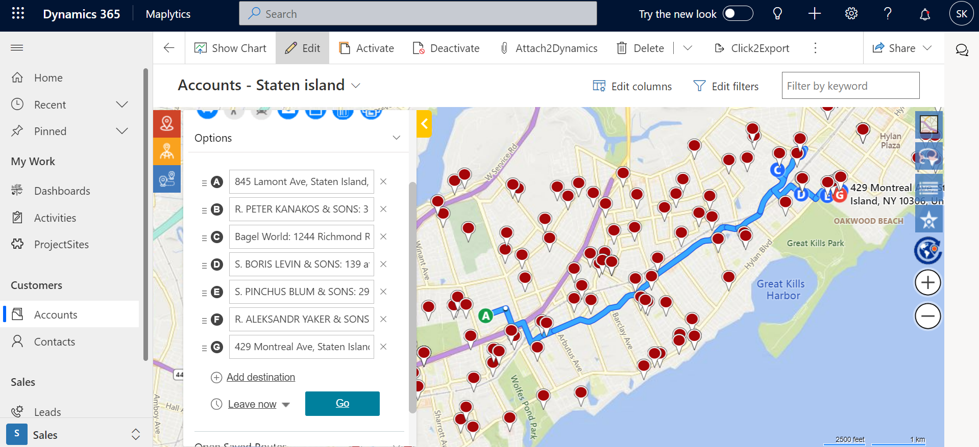 Travel Smart with Smart Routes planned within Microsoft Dynamics 365