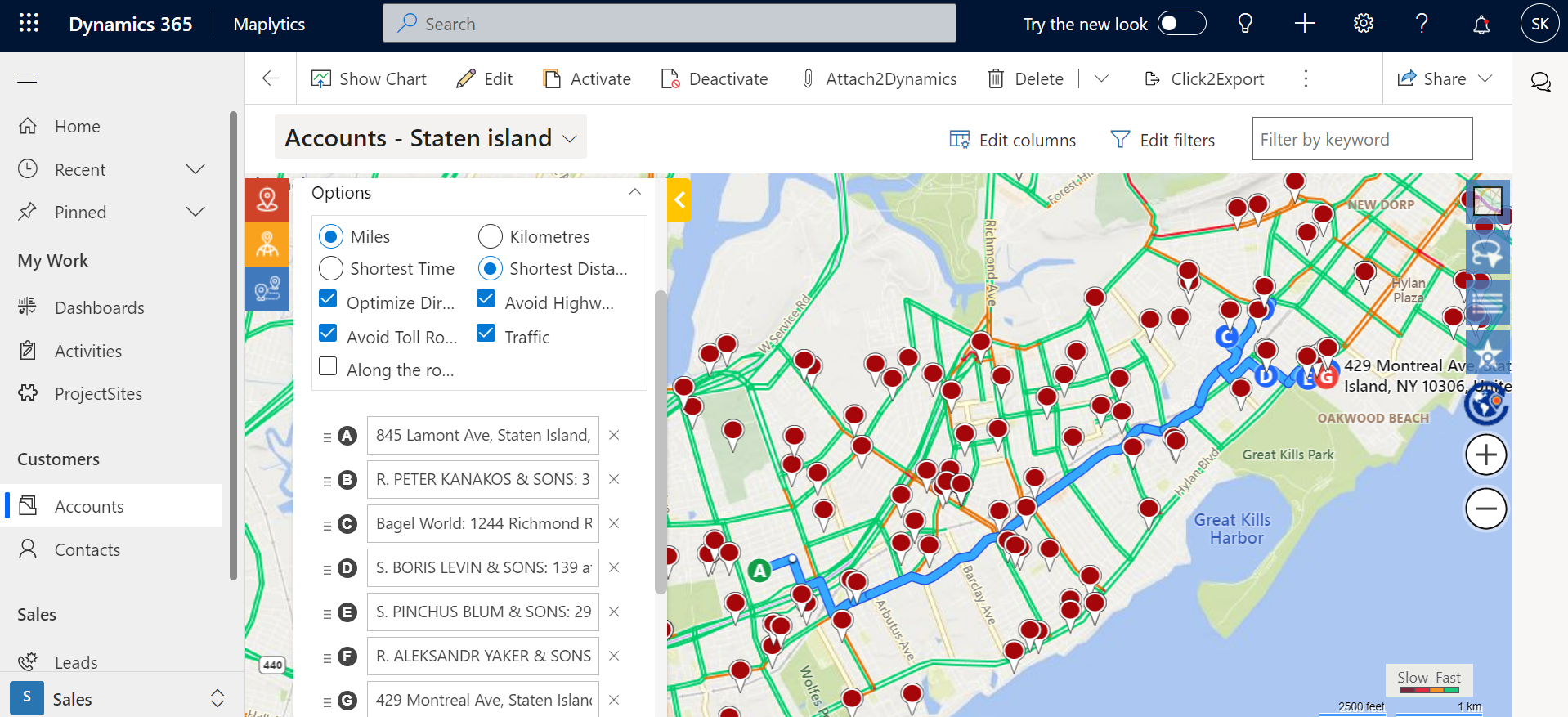 Travel Smart with Smart Routes planned within Microsoft Dynamics 365