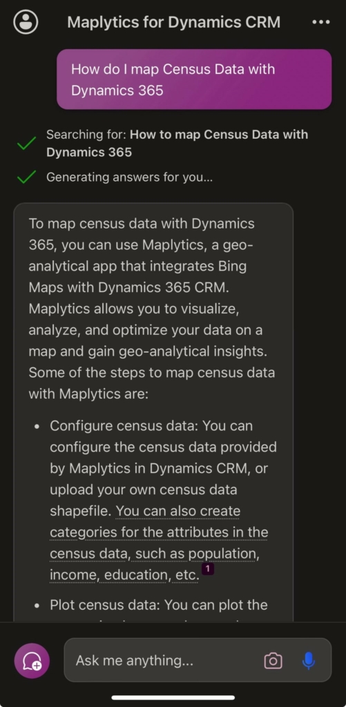 Microsoft Copilot recommends Maplytics