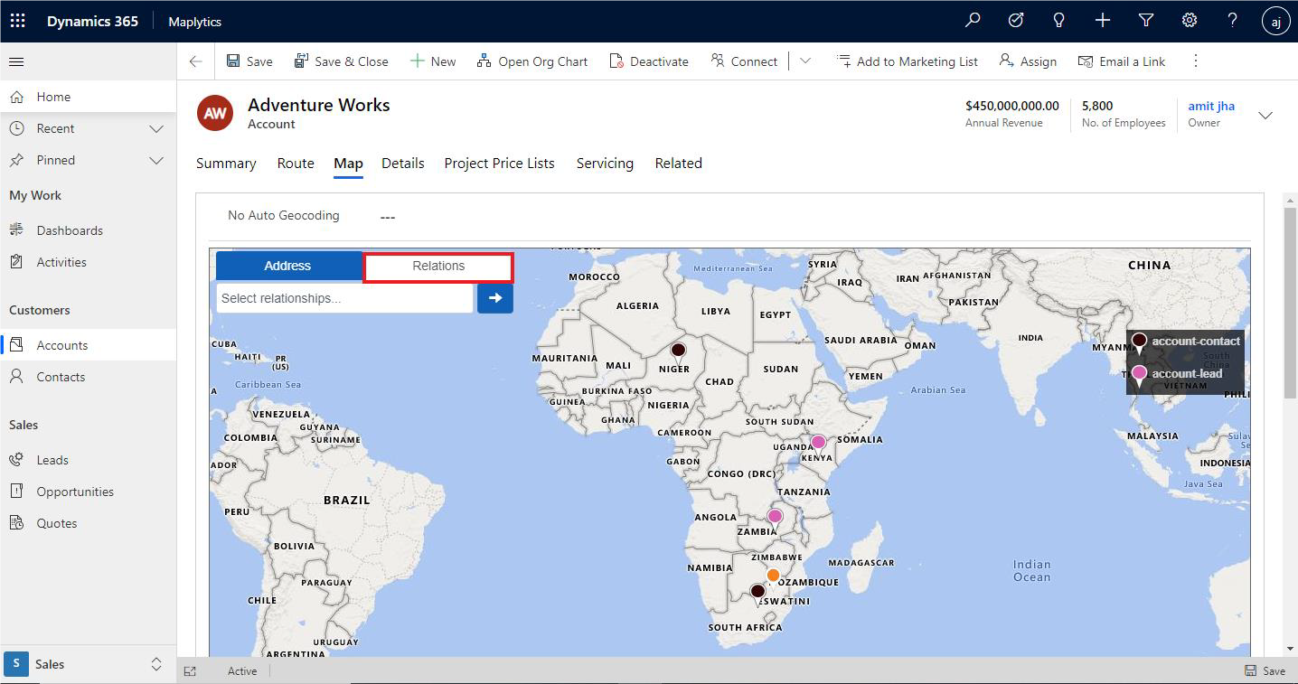 Related Record Plotting on Maps