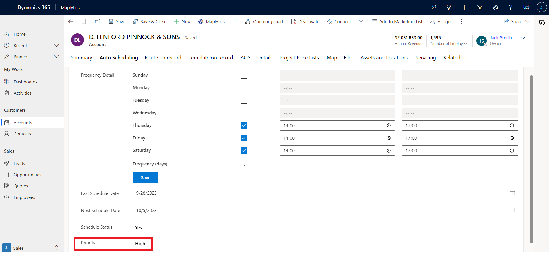 Scheduling in Dynamics 365 CRM