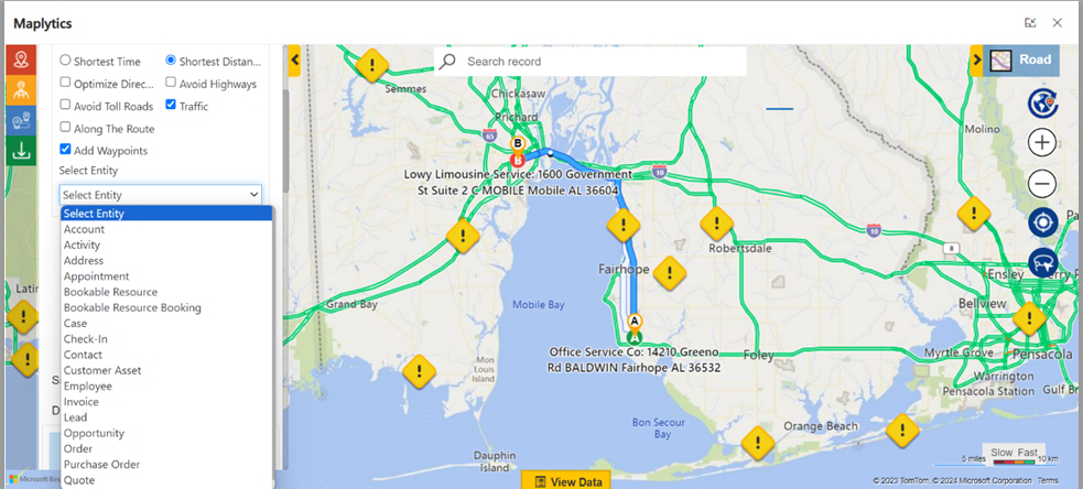 Routes in Dynamics 365 CRM 