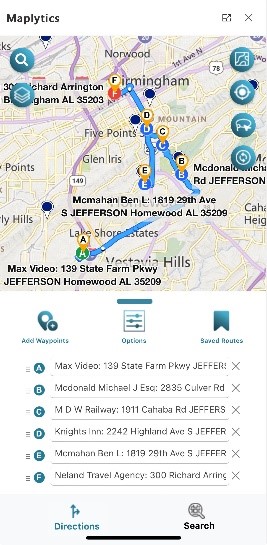 travel routes on the mobile app in Dynamics 365