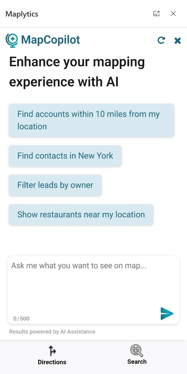 MapCopilot in Mobile Interface 