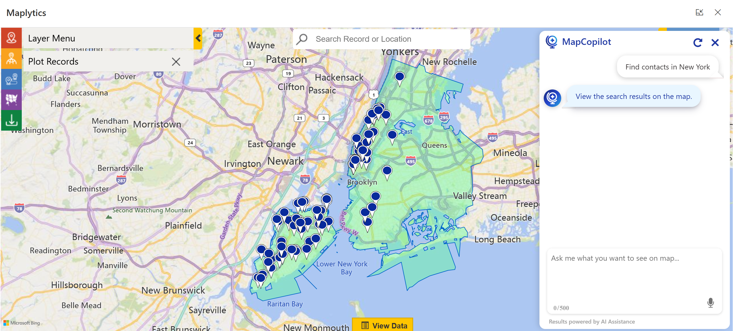 Plotting Records in MapCopilot