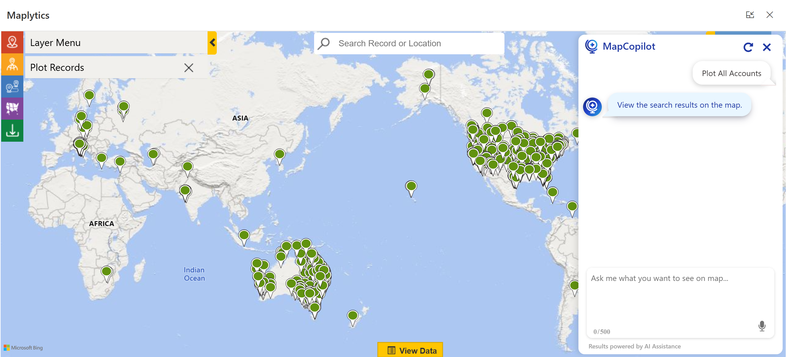 Plotting Records in MapCopilot 