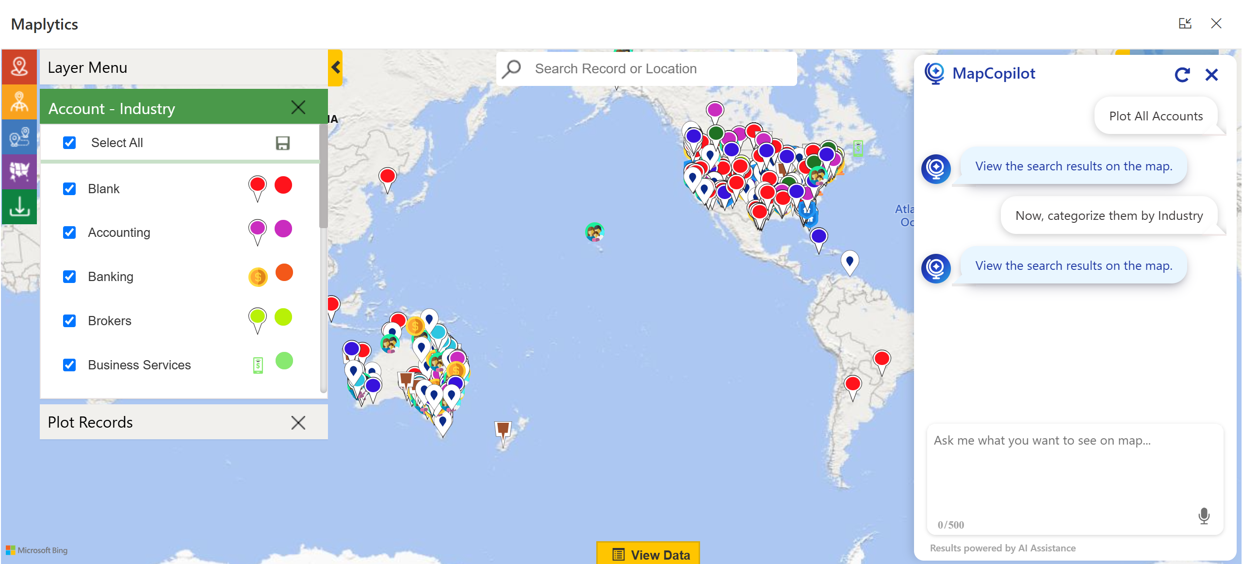 Plotting Records in MapCopilot 