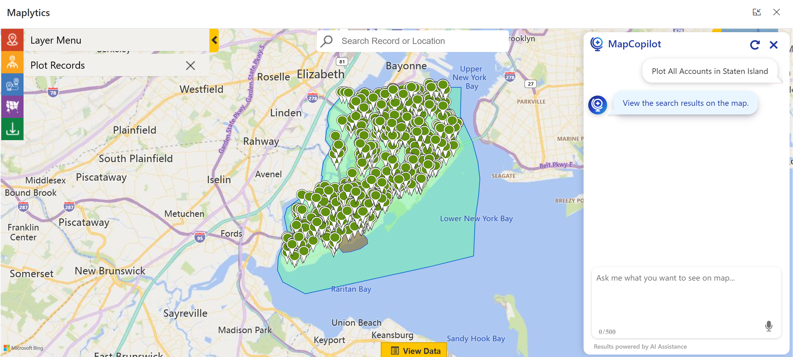 Plotting Records in MapCopilot 