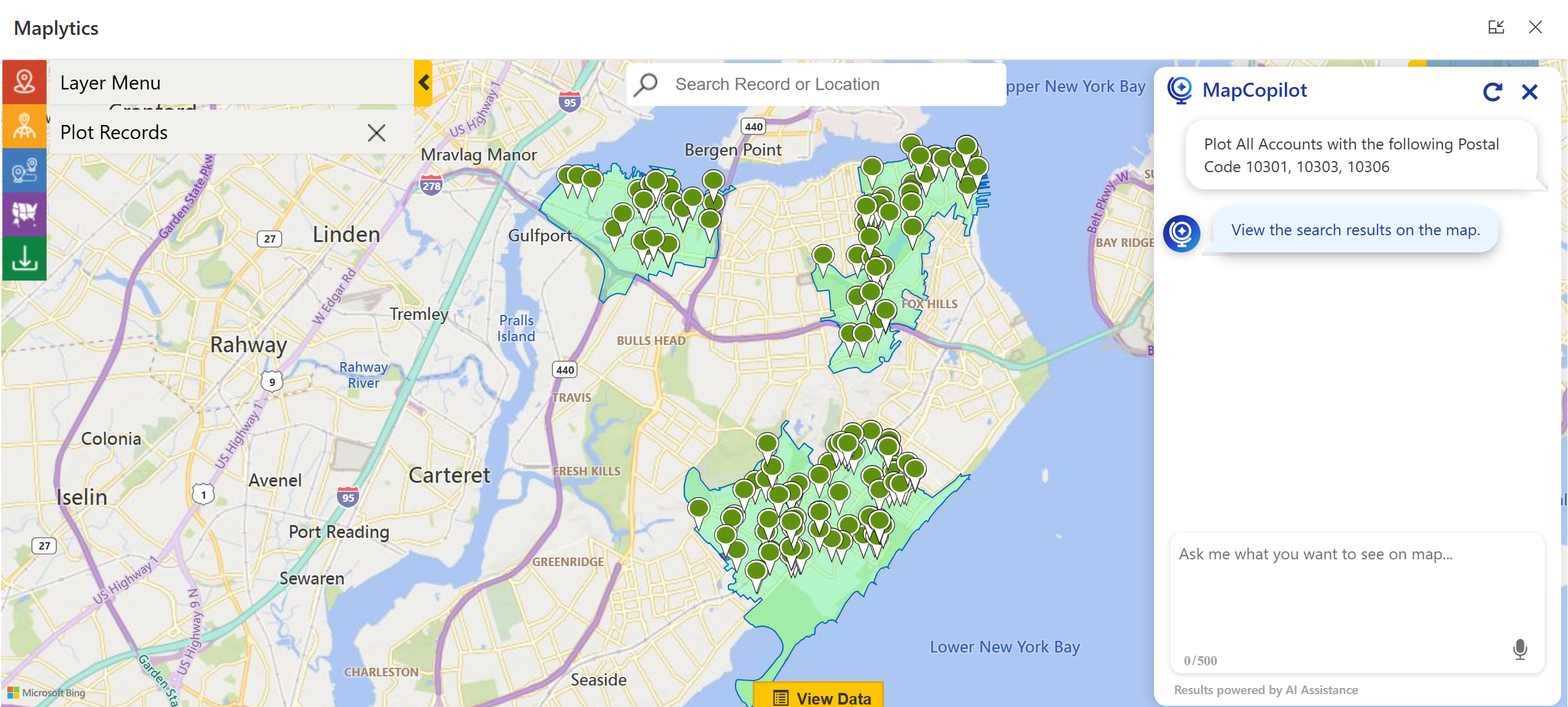 Plotting Records in MapCopilot 