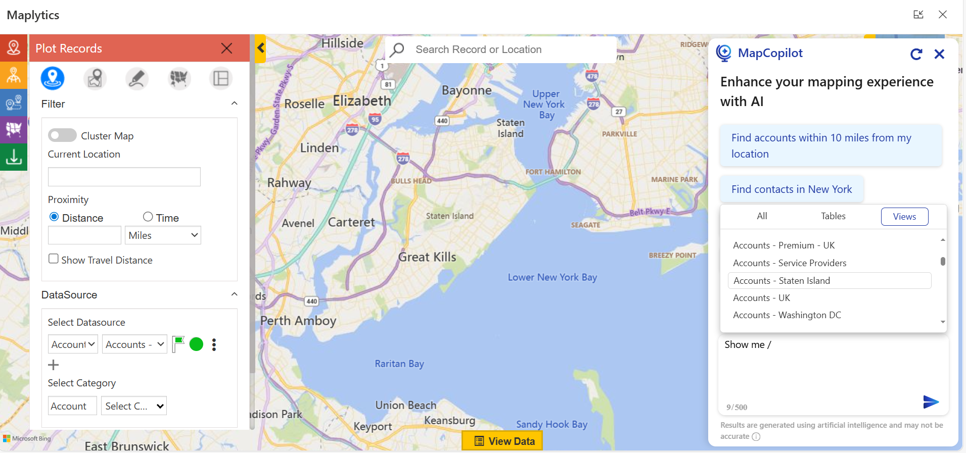 Plotting Records in MapCopilot 
