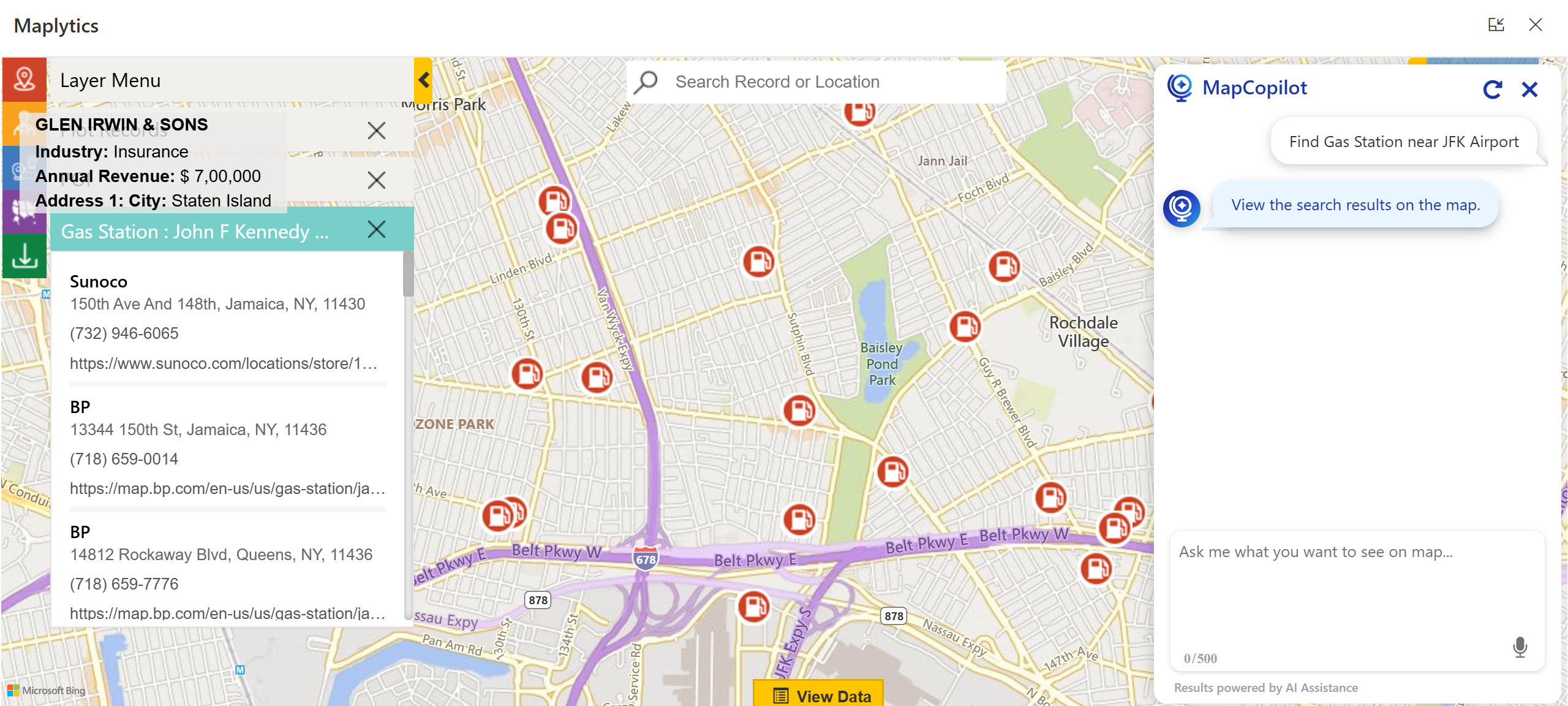 Point Of Interest Location Search in MapCopilot