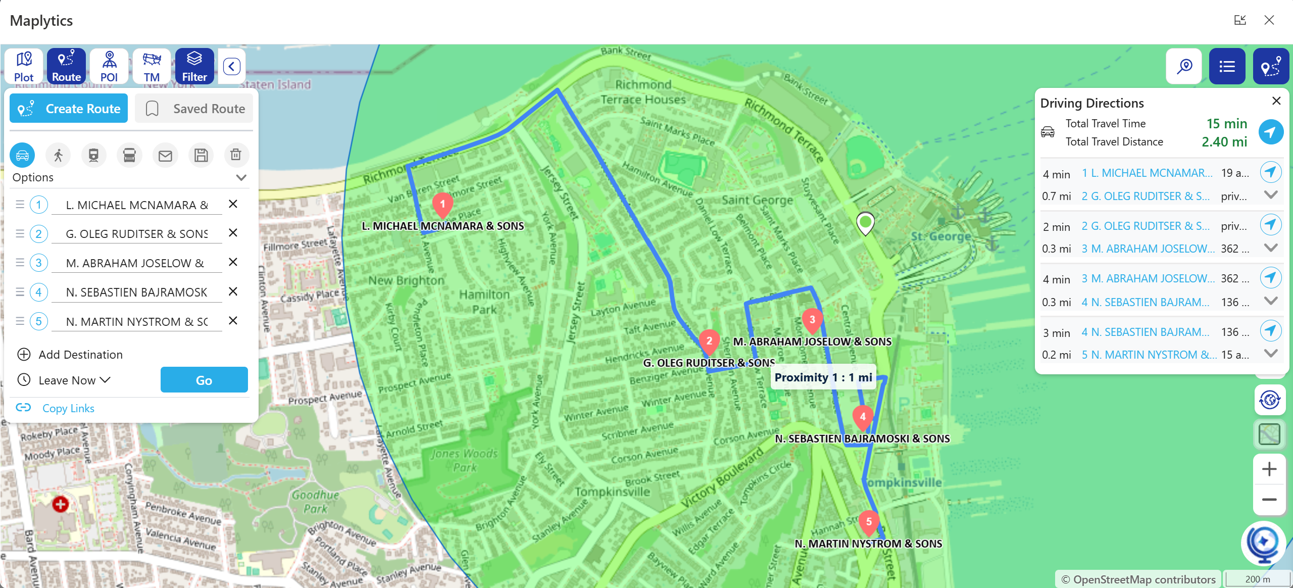 Radius search