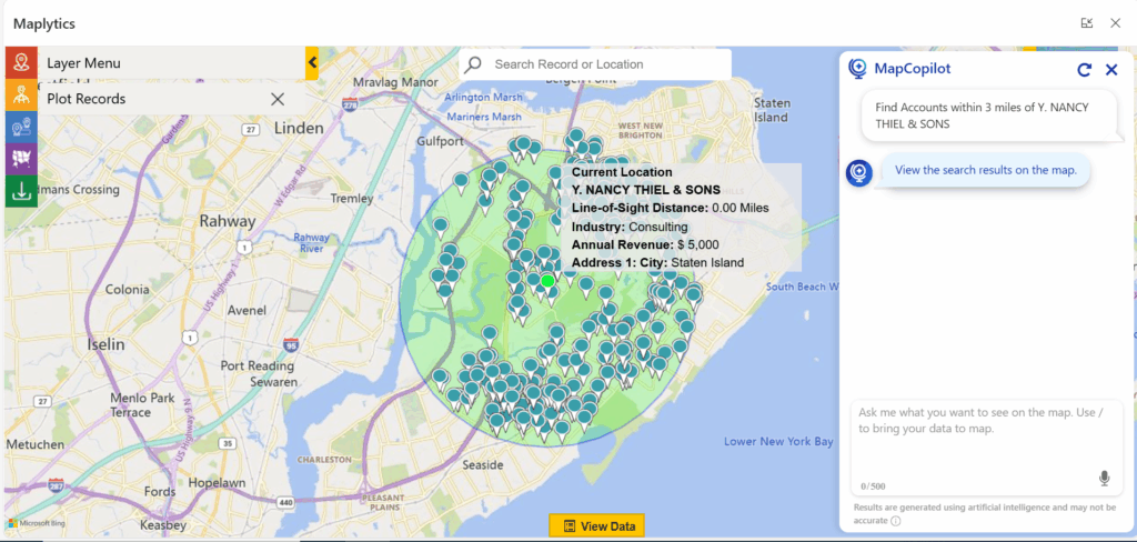 Radius/Proximity Search with MapCopilot